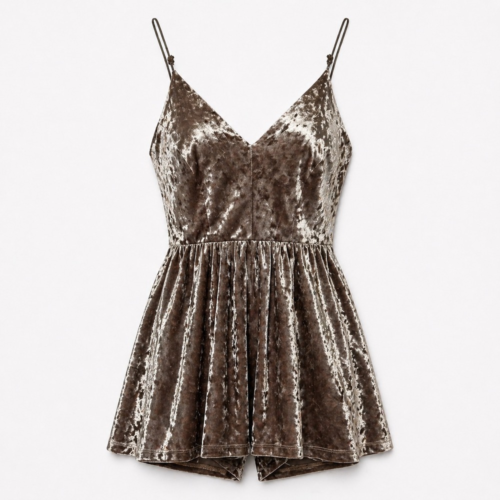 Velvet Soft Glam Romper Size Small Coquette Party Outfit Romantic Minimalist